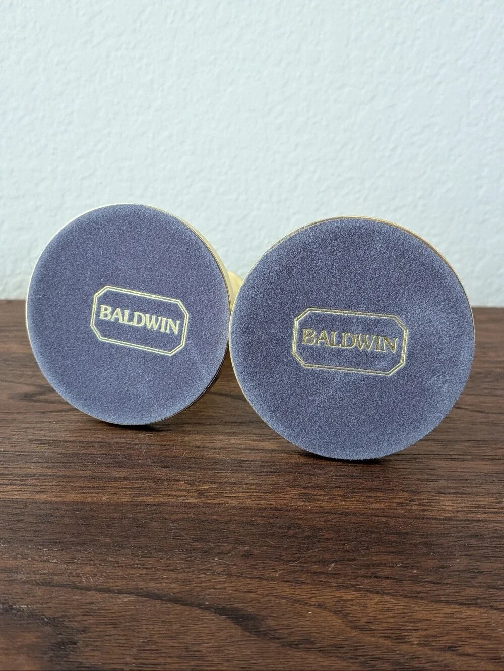 Pair Baldwin Polished Brass Taper Candlestick Holders 5x3 Matching Set